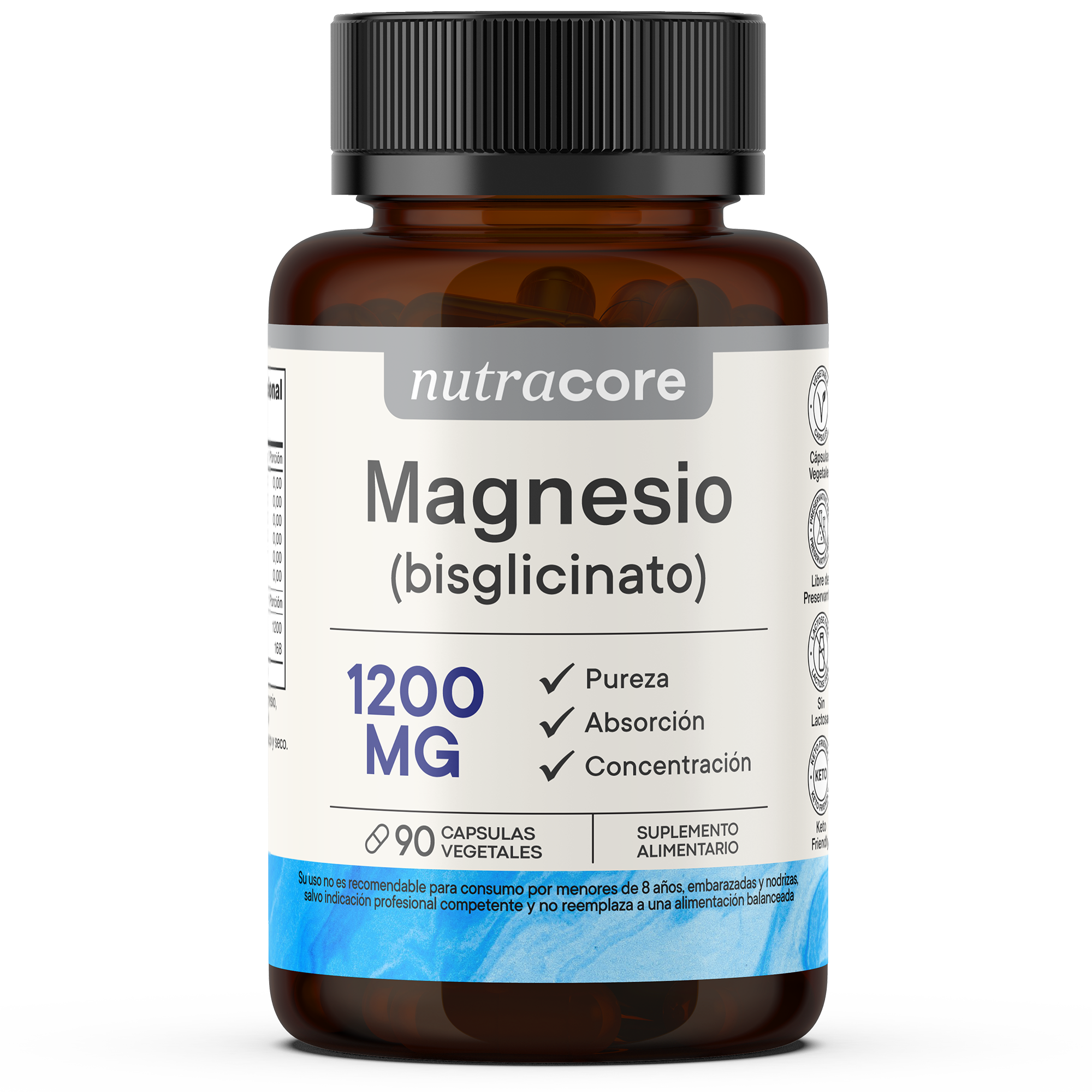 Bisglicinato De Magnesio 1200mg - 90 Cápsulas - Nutracore-0