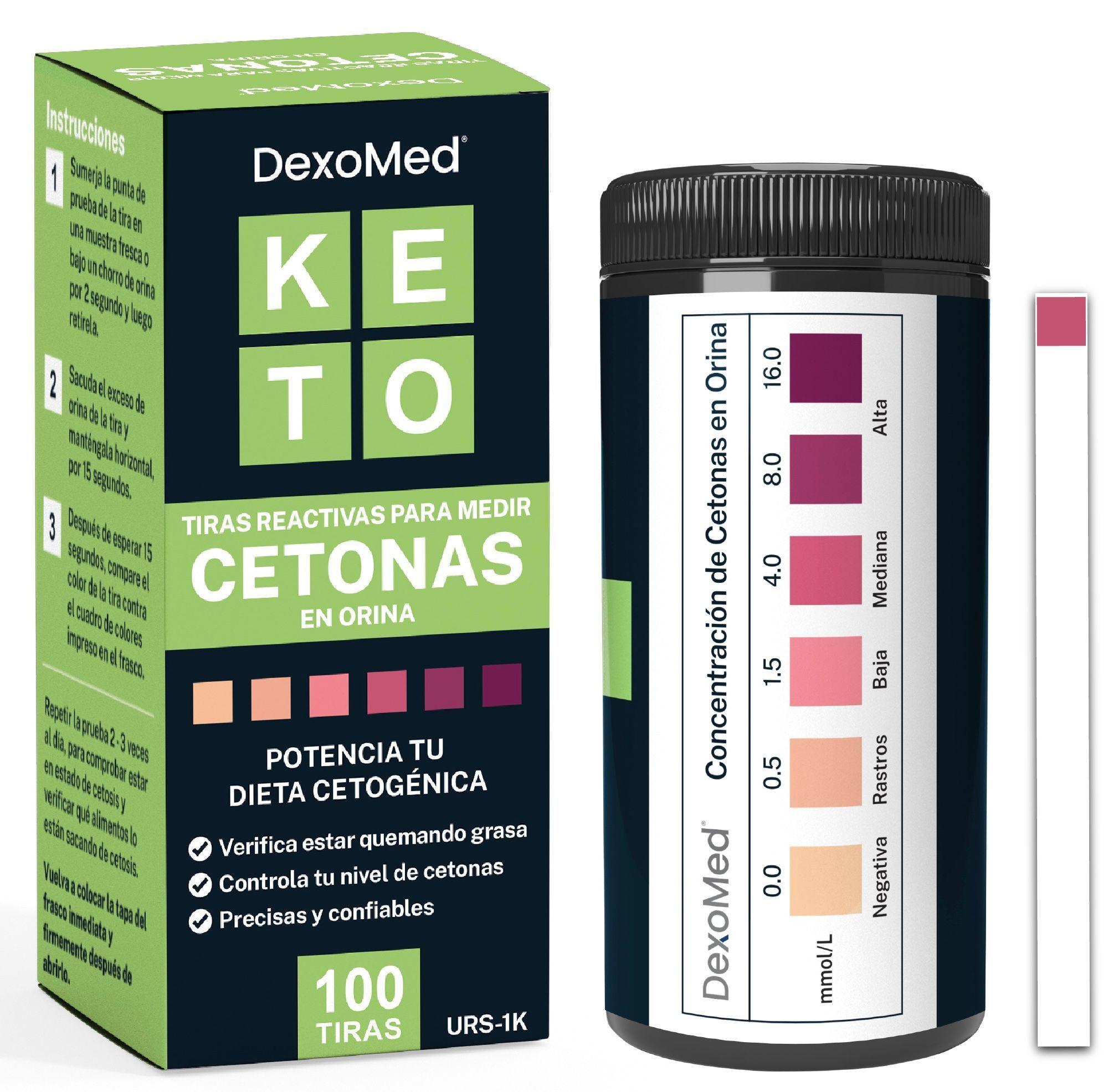 Tiras Reactivas Dexomed Para Medir Cetonas en Orina Keto (100 U.)-0