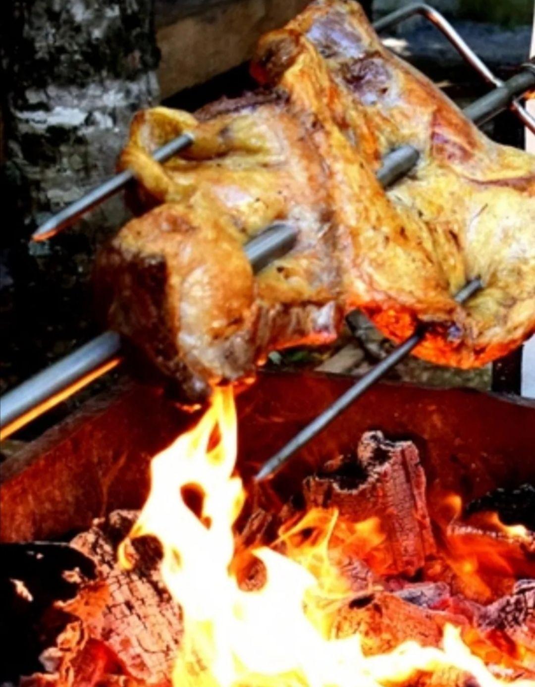 motor spiedo 12 kg + tridente y soportes de anclaje-3