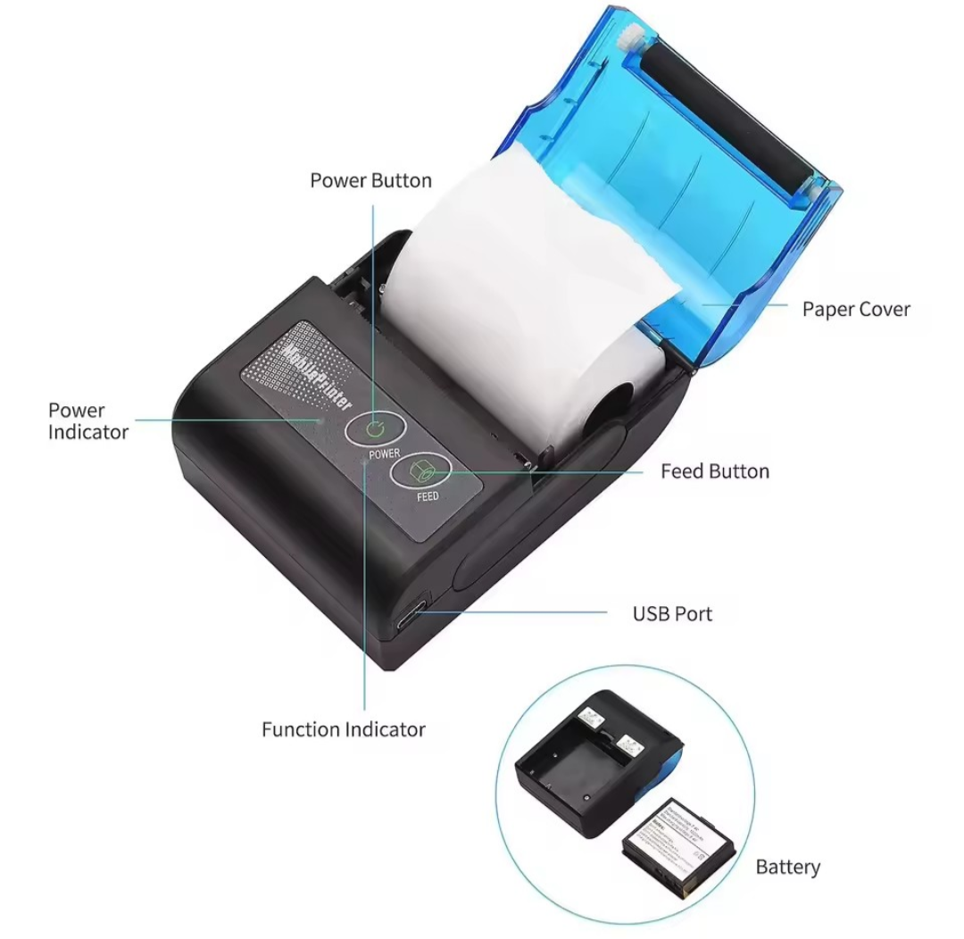 iMPRESORA MINI PARA BOLETAS DEL SII BLUETOOTH ANDROID Y IPHONE-3