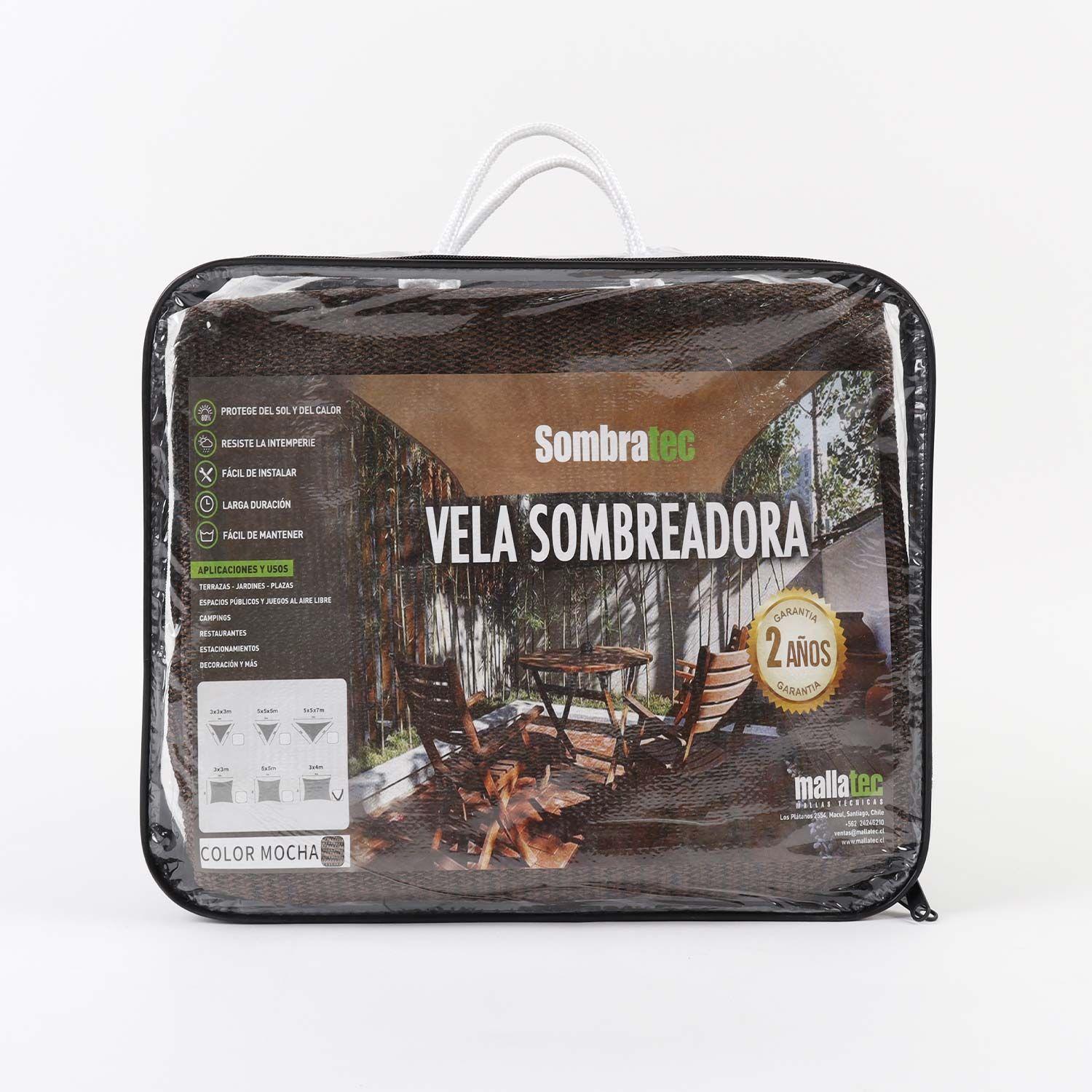 Vela Sombreadora Cuadrada, 3x3m, Color Mocha-1
