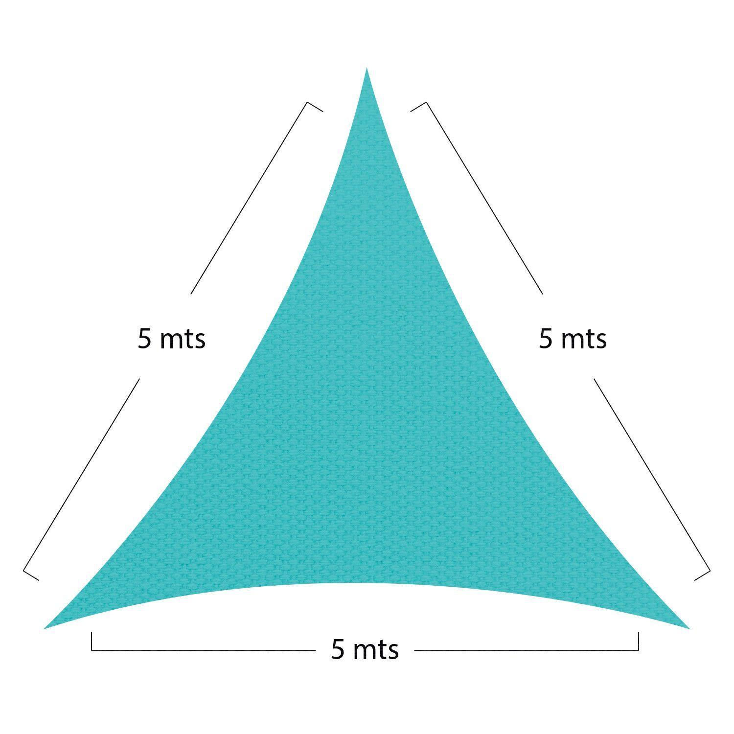 Vela Sombreadora Deco, Color Laguna, Triangular 5m x Lado-2