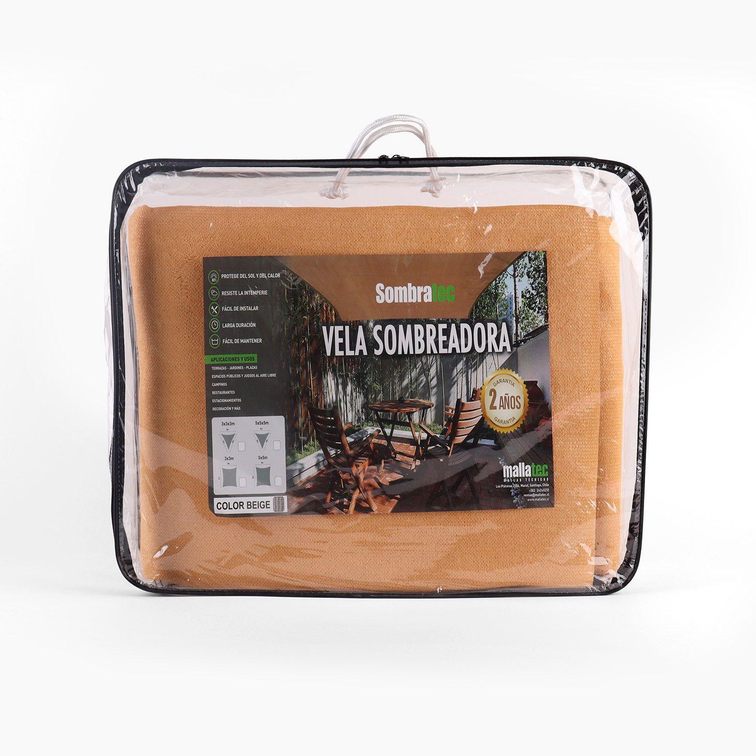 Vela Sombreadora Cuadrada Beige 3x3m-0