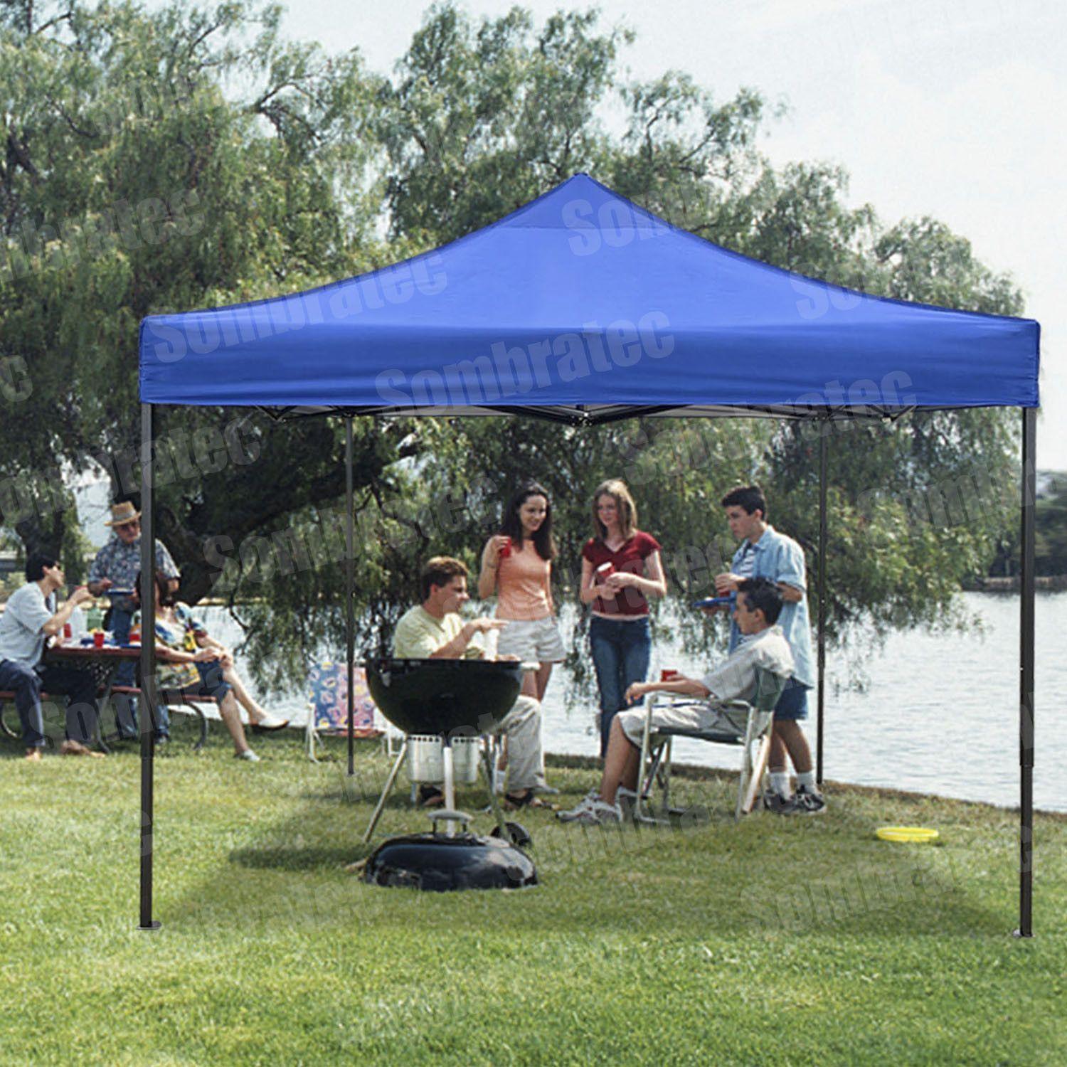 Toldo Azul Retráctil 2x2, Azul, Plegable. -1