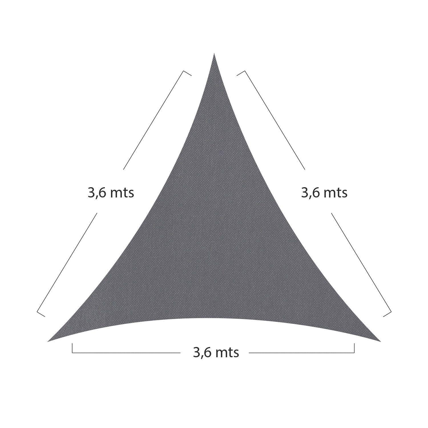 Vela Sombreadora LED Borde, Gris Oscuro, Triangular 3,6 x Lado-1