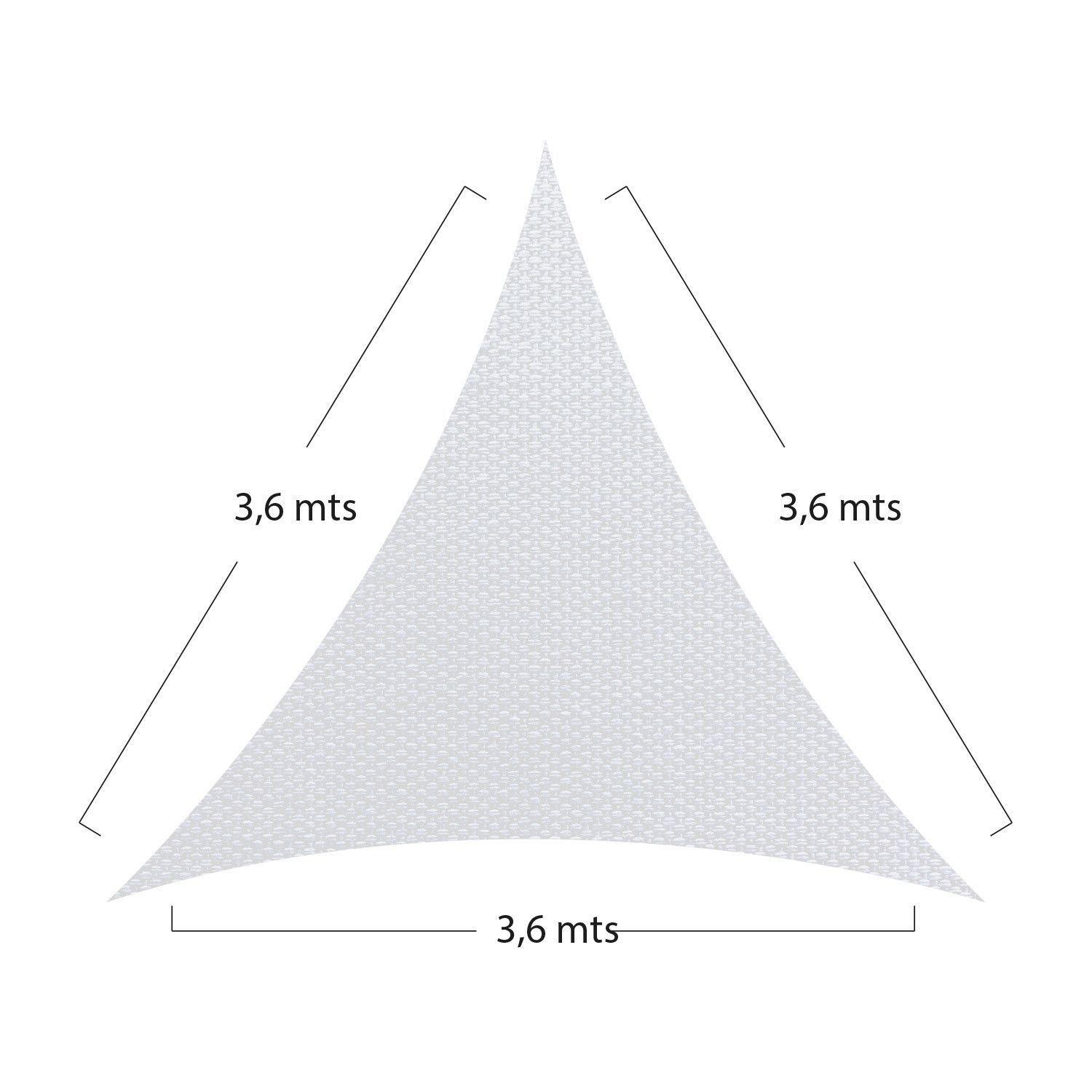Vela Sombreadora LED Borde, Blanco, Triangular 3,6 x Lado-1