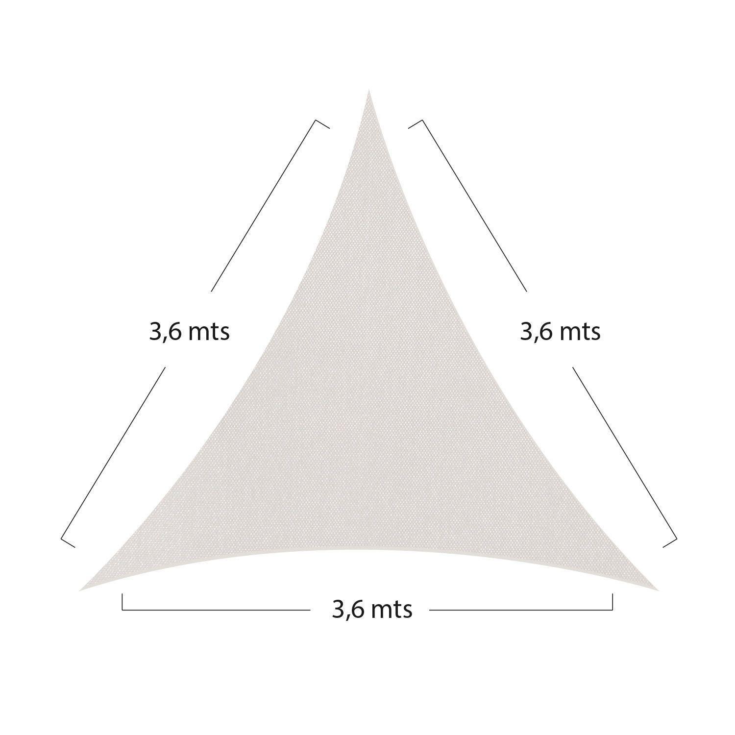 Vela Sombreadora Led Borde, Gris Claro, Triangular 3,6 x lado-3
