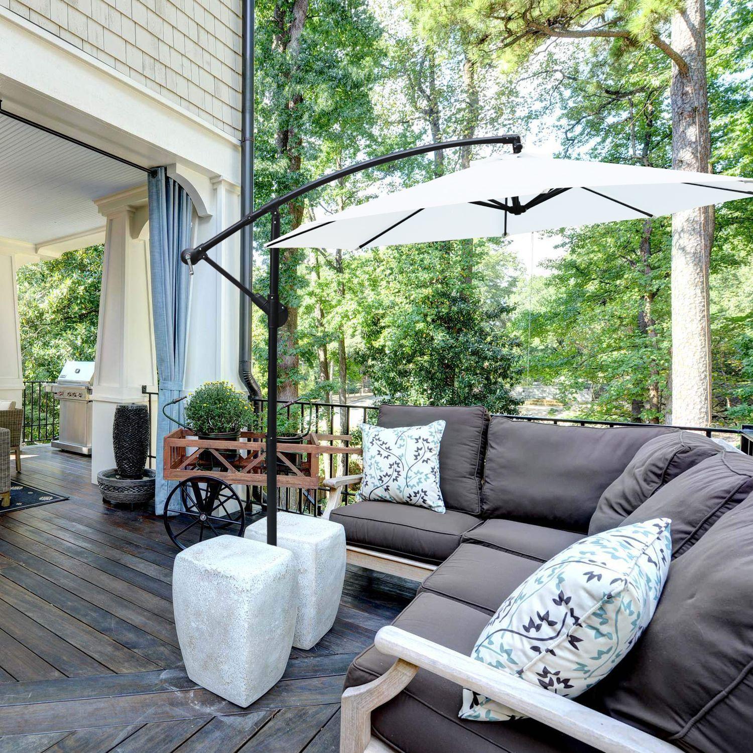 Quitasol Lateral Colgante 3 metros, blanco-2