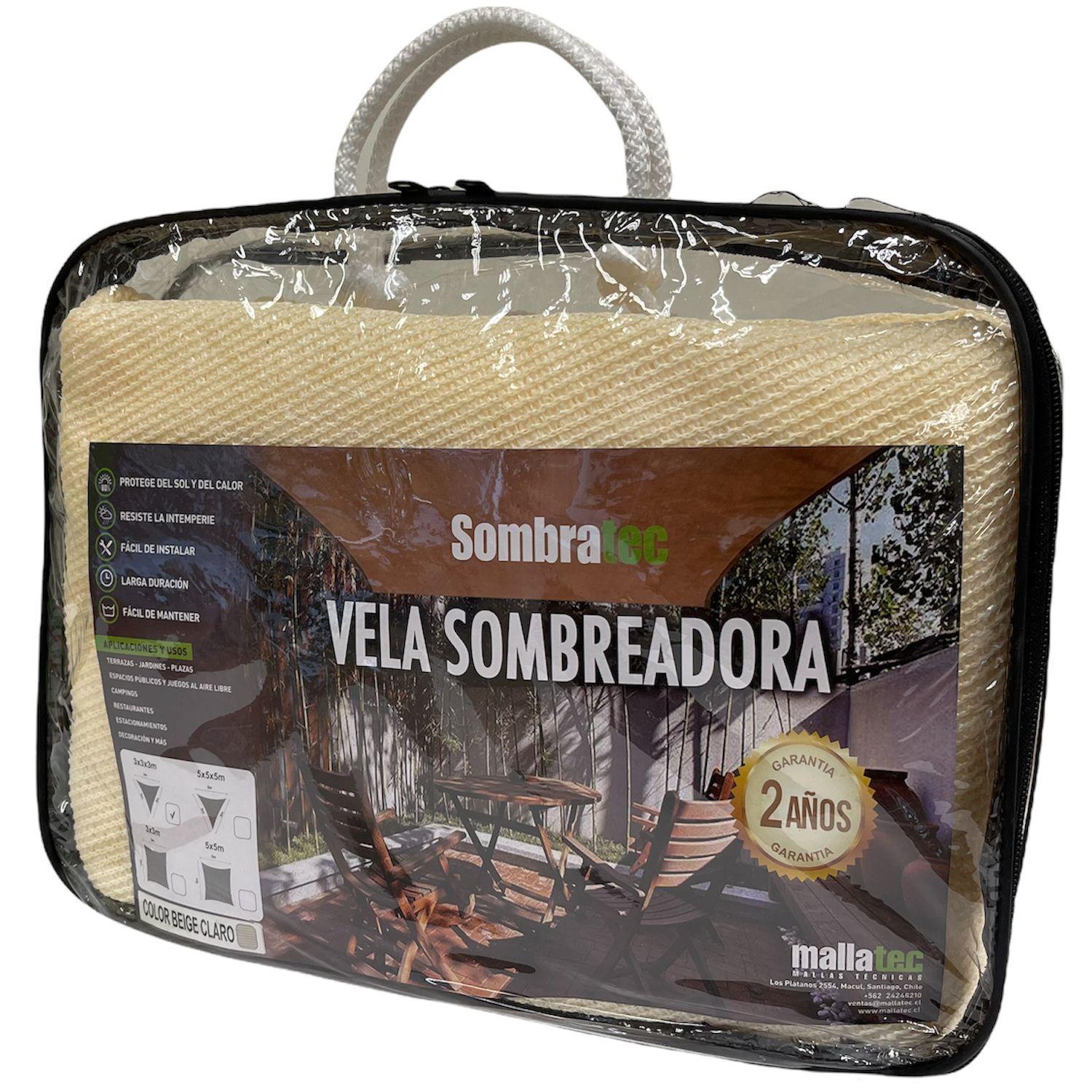 Vela Sombreadora Triangular, Beige Claro, 3x3x3-2