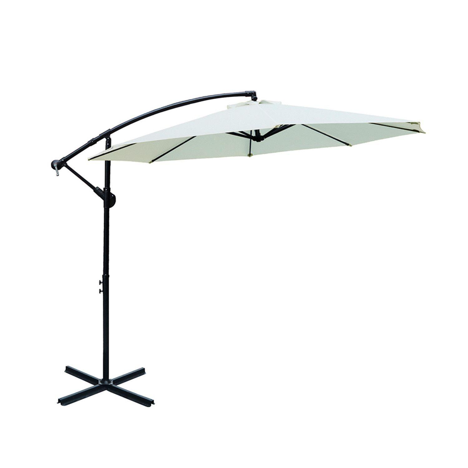 Quitasol Lateral colgante 3 metros, gris claro-0