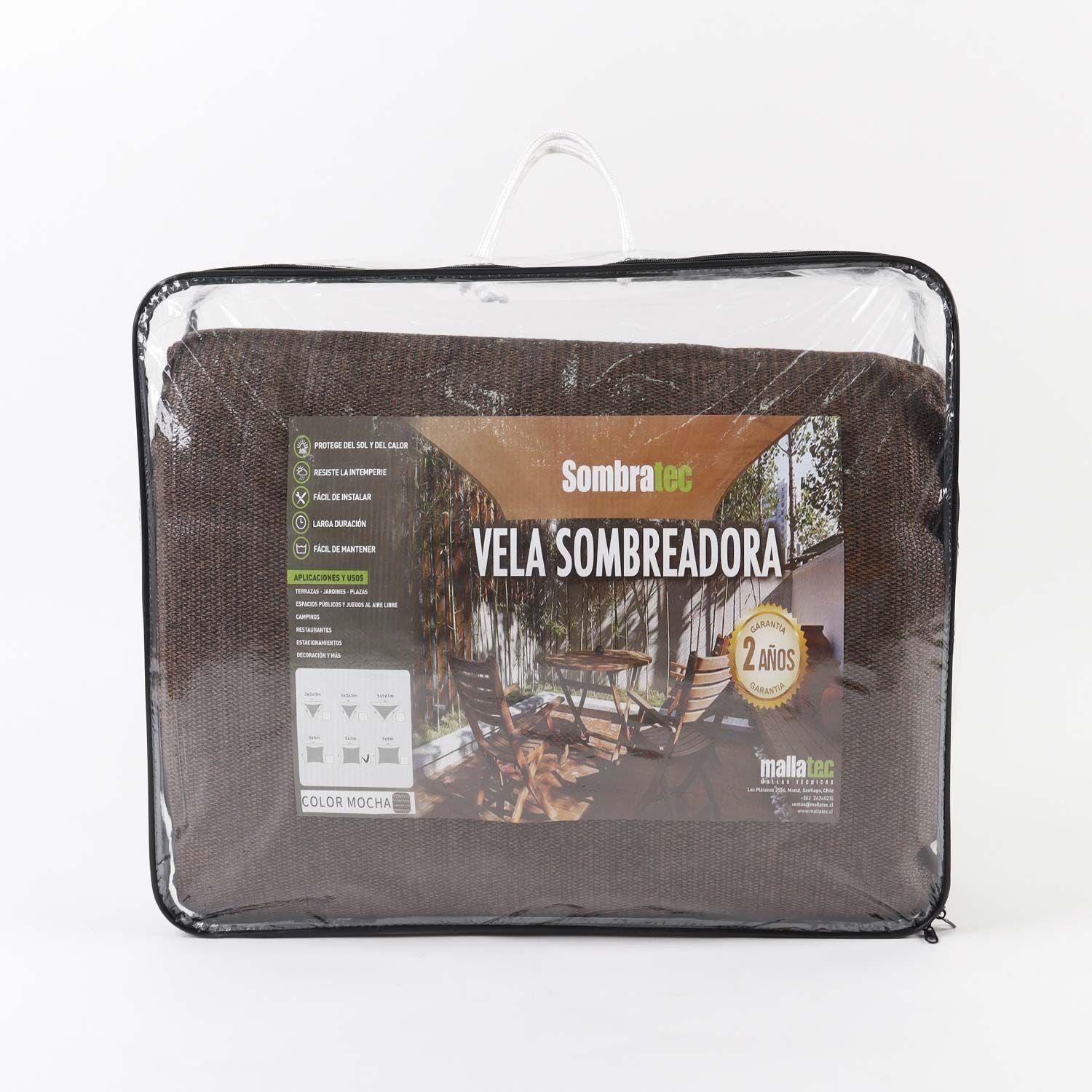 Vela sombra triangular 5x5x7 m color mocha-0
