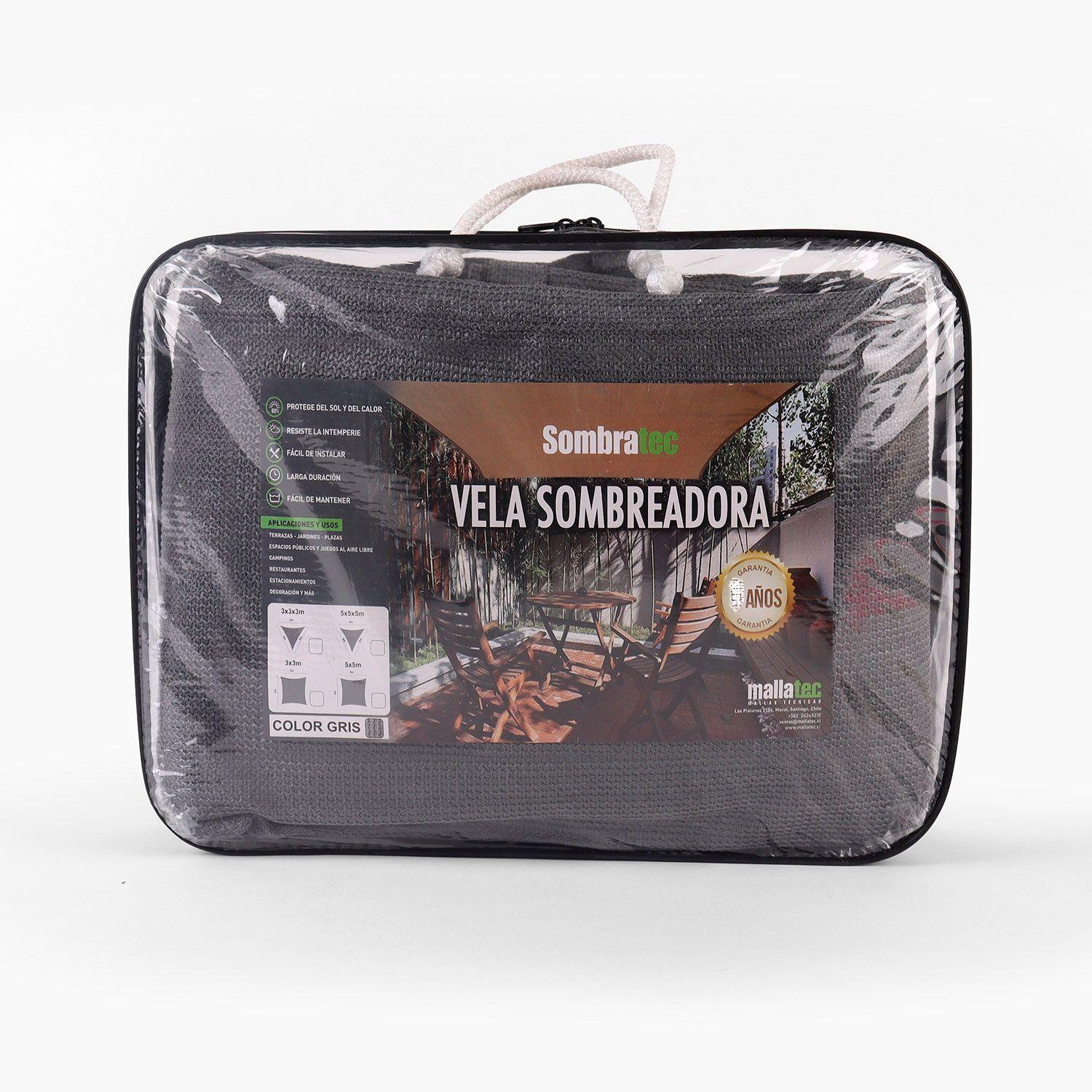 Vela Sombreadora Cuadrada Gris 3x3m-0