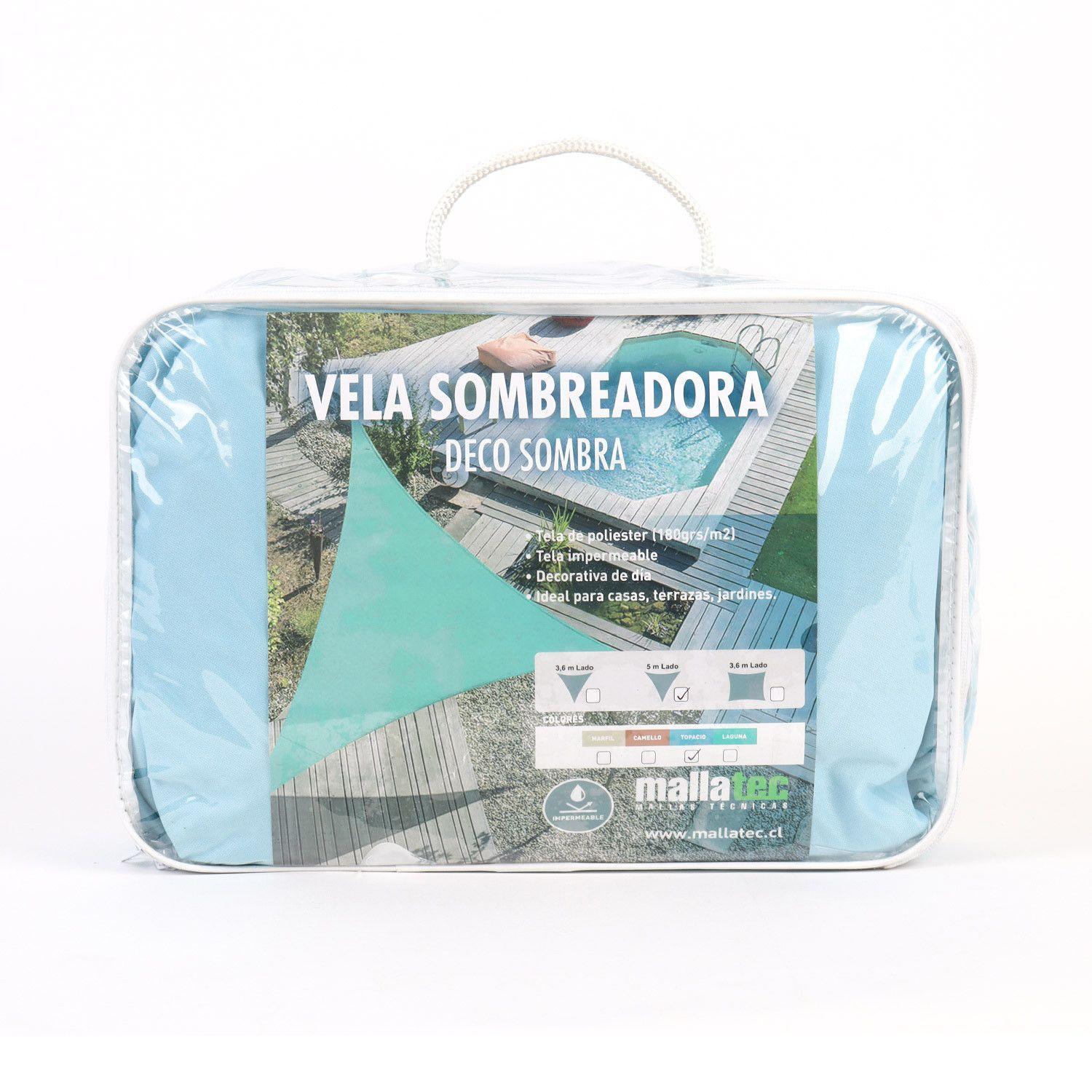 Vela Sombreadora Deco Triangular, 5M x Lado.  Color Topacio.-0