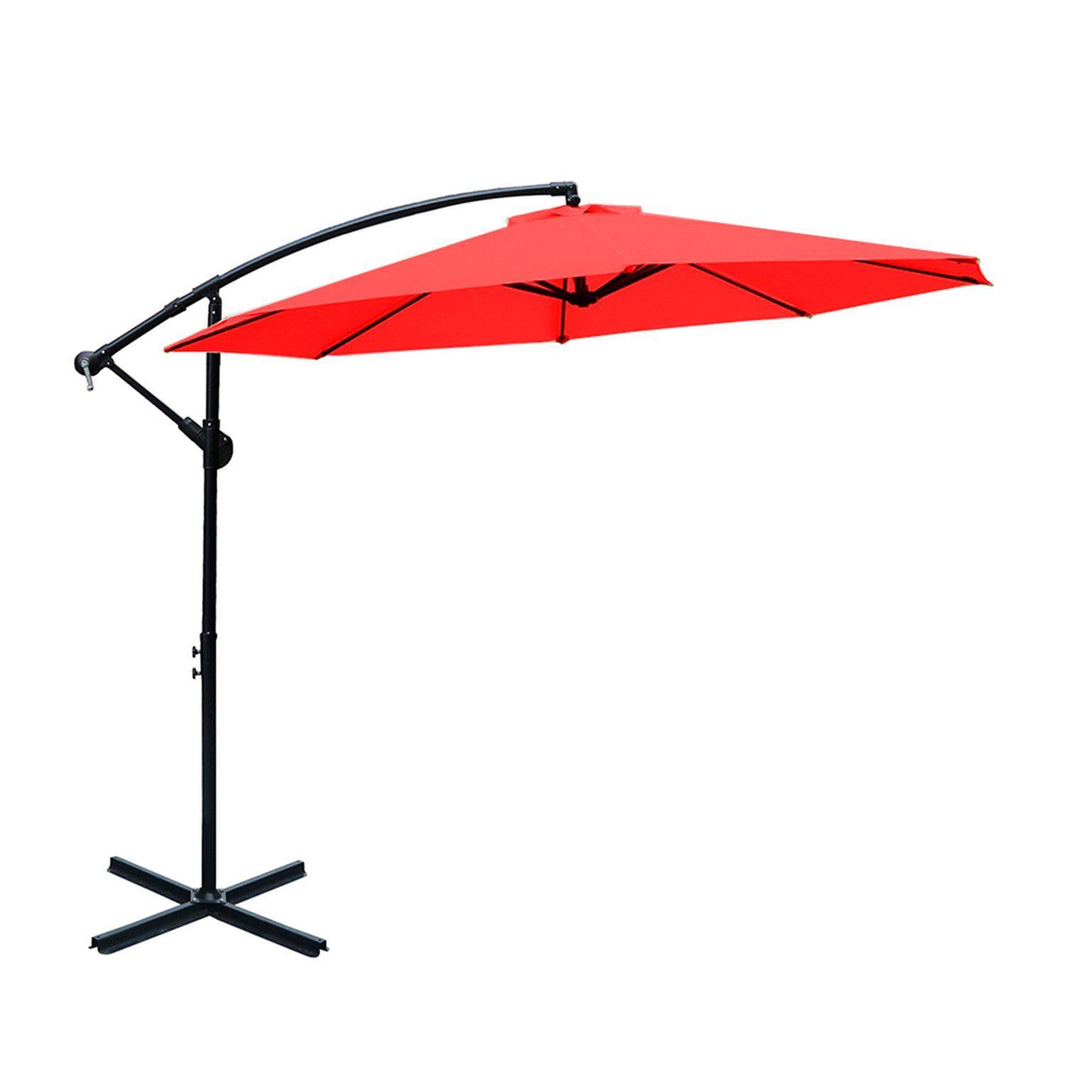 Quitasol Lateral Colgante 3 m, Rojo.-0