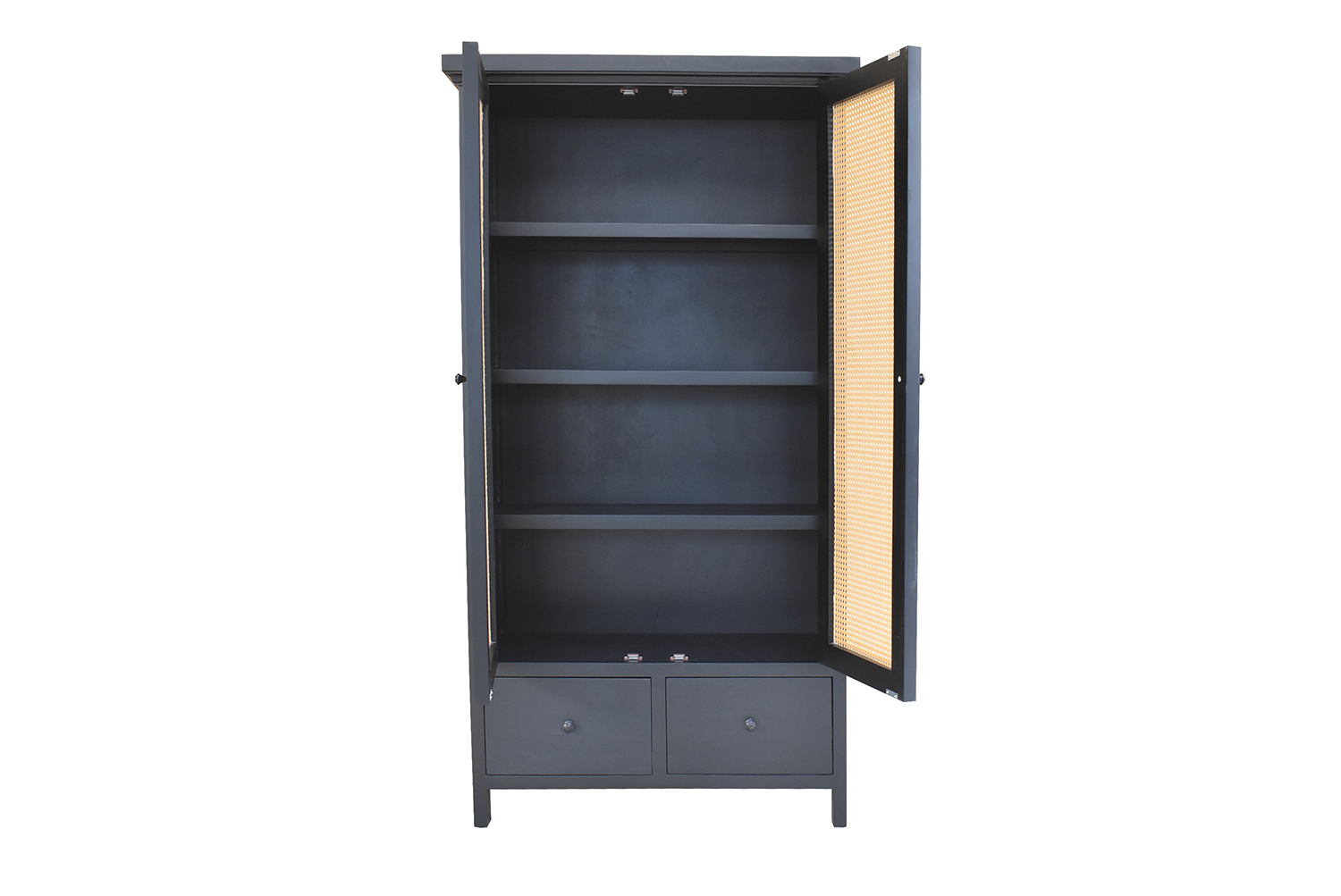 VITRINA LINDEROS BLACK JUNCO /tirador dorado-2