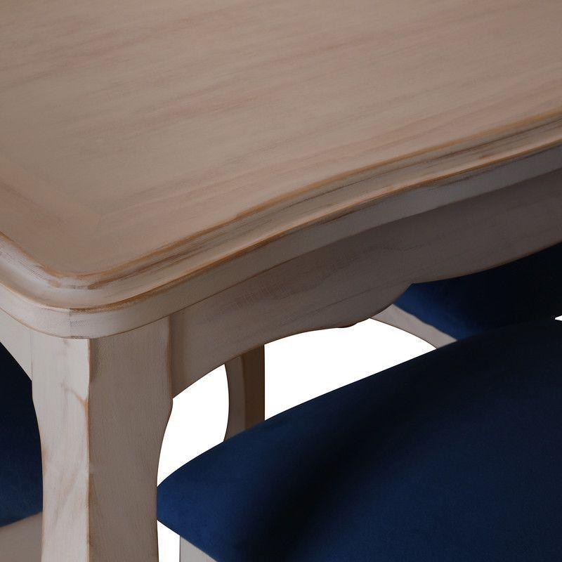 Comedor Normando 90x160 respaldo Tapizado Azul-3