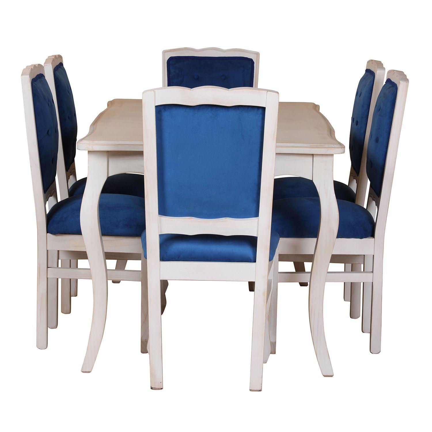 Comedor Normando 90x160 respaldo Tapizado Azul-3
