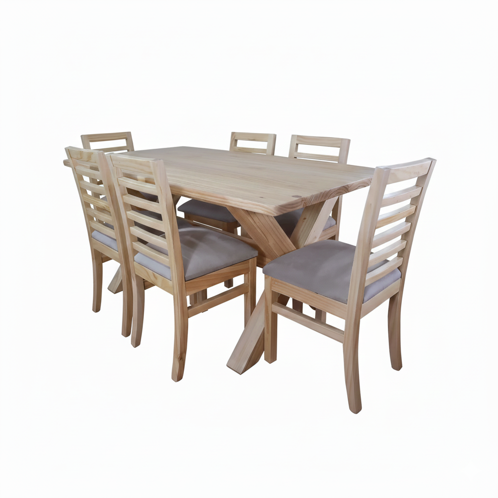 Comedor Cruz 6 silla Venecia gris-3