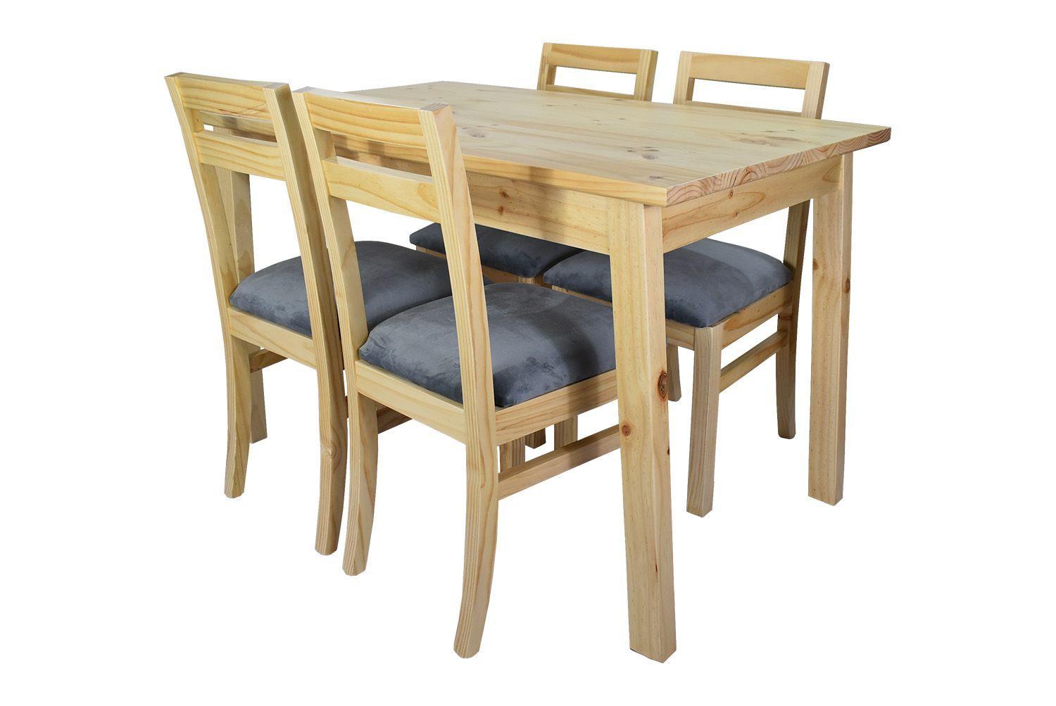 Comedor Castilla 4 Sillas Tapiz Gris-2