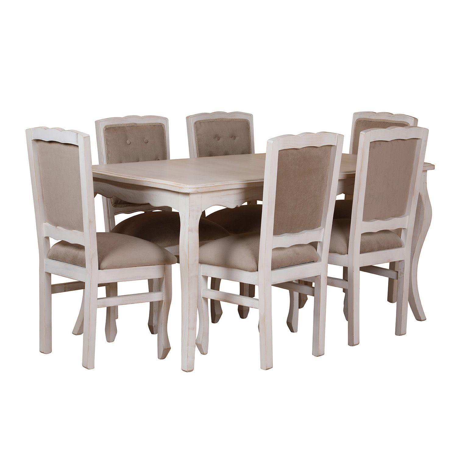 Comedor Normando 90x160 respaldo Tapizado Beige-2