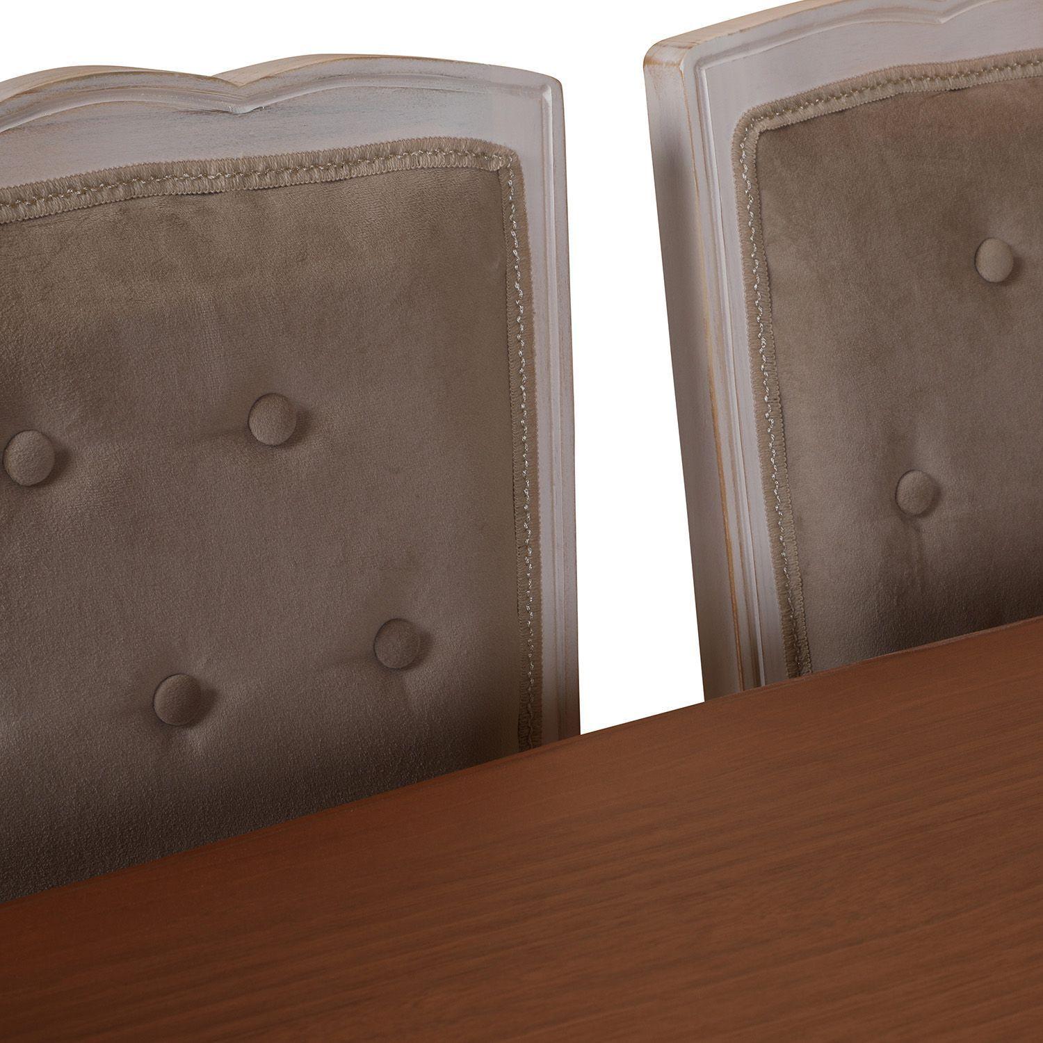 Comedor 8 Sillas Normando cubierta miel 100x200 tapizado Beige-5