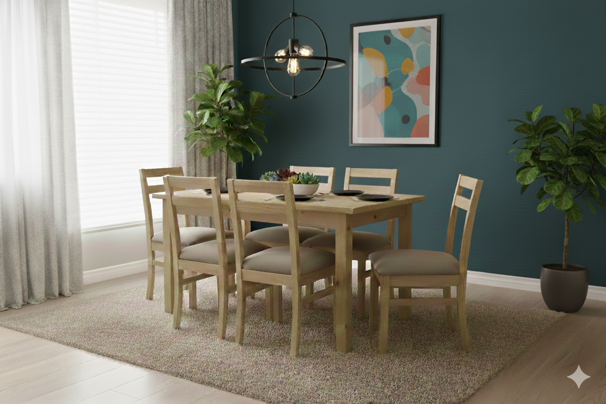 Comedor Castilla 6 Sillas Tapiz Beige-4