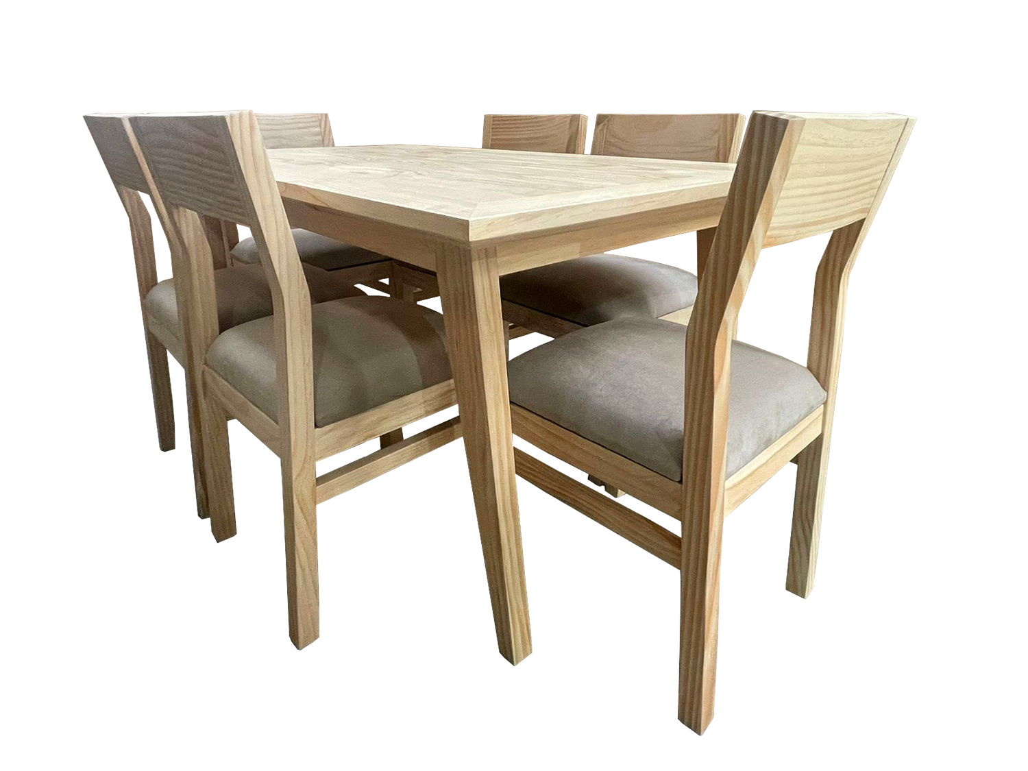 Comedor Vendetta 90x150 6 sillas beige-2