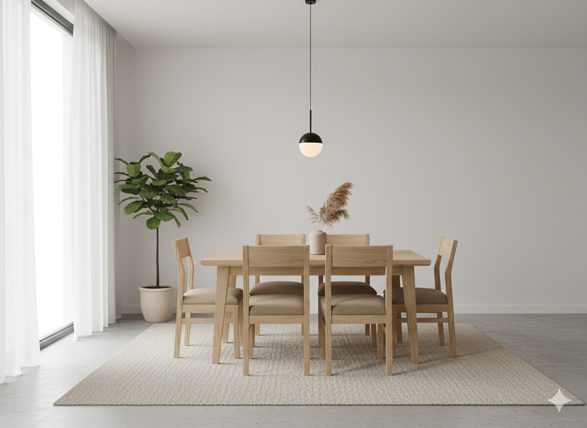 Comedor Vendetta 90x150 6 sillas beige-7