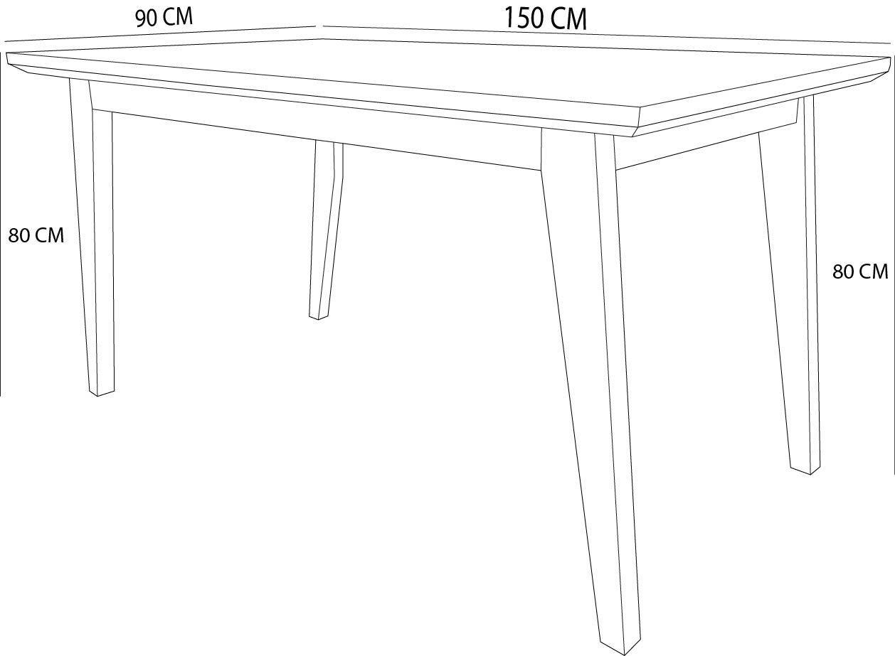 Comedor 6 Sillas Vendetta Negro 90x150 tapiz beige-3