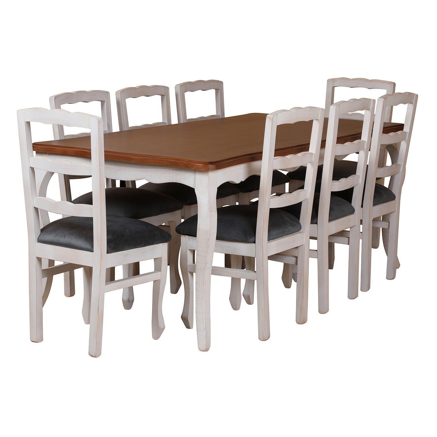Comedor Normando 100x200 - 8 sillas cubierta Miel-2