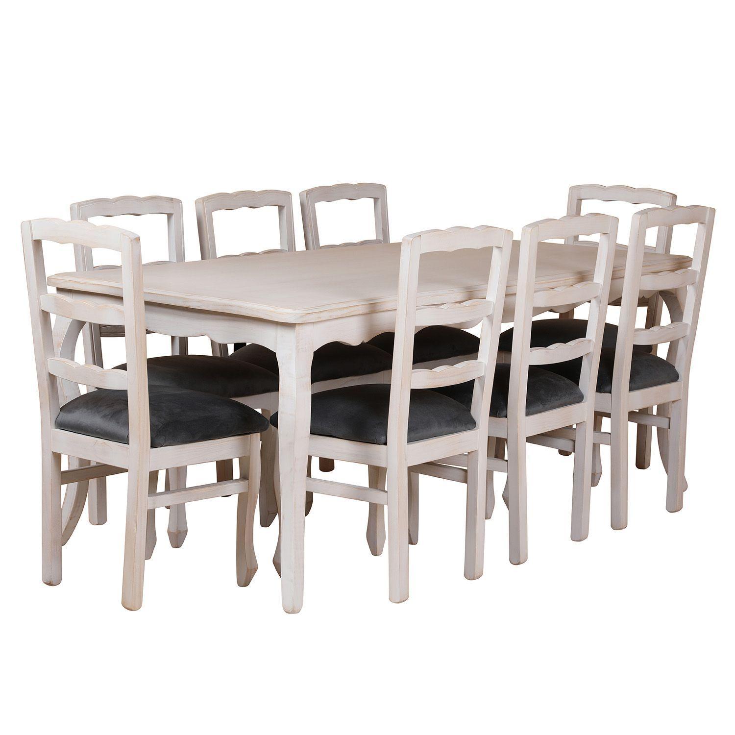 Comedor Normando 100x200 - 8 sillas Gris-4