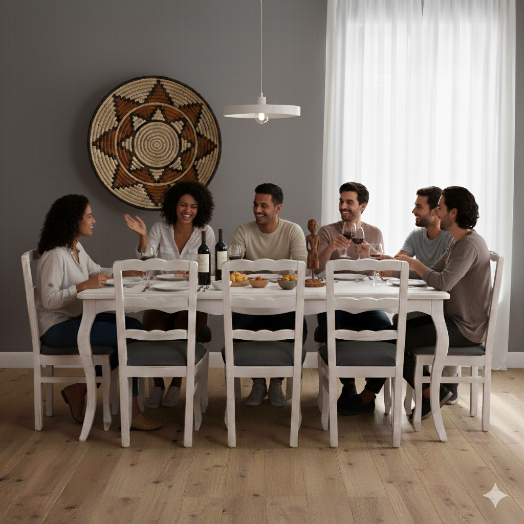 Comedor Normando 100x200 - 8 sillas Gris-5