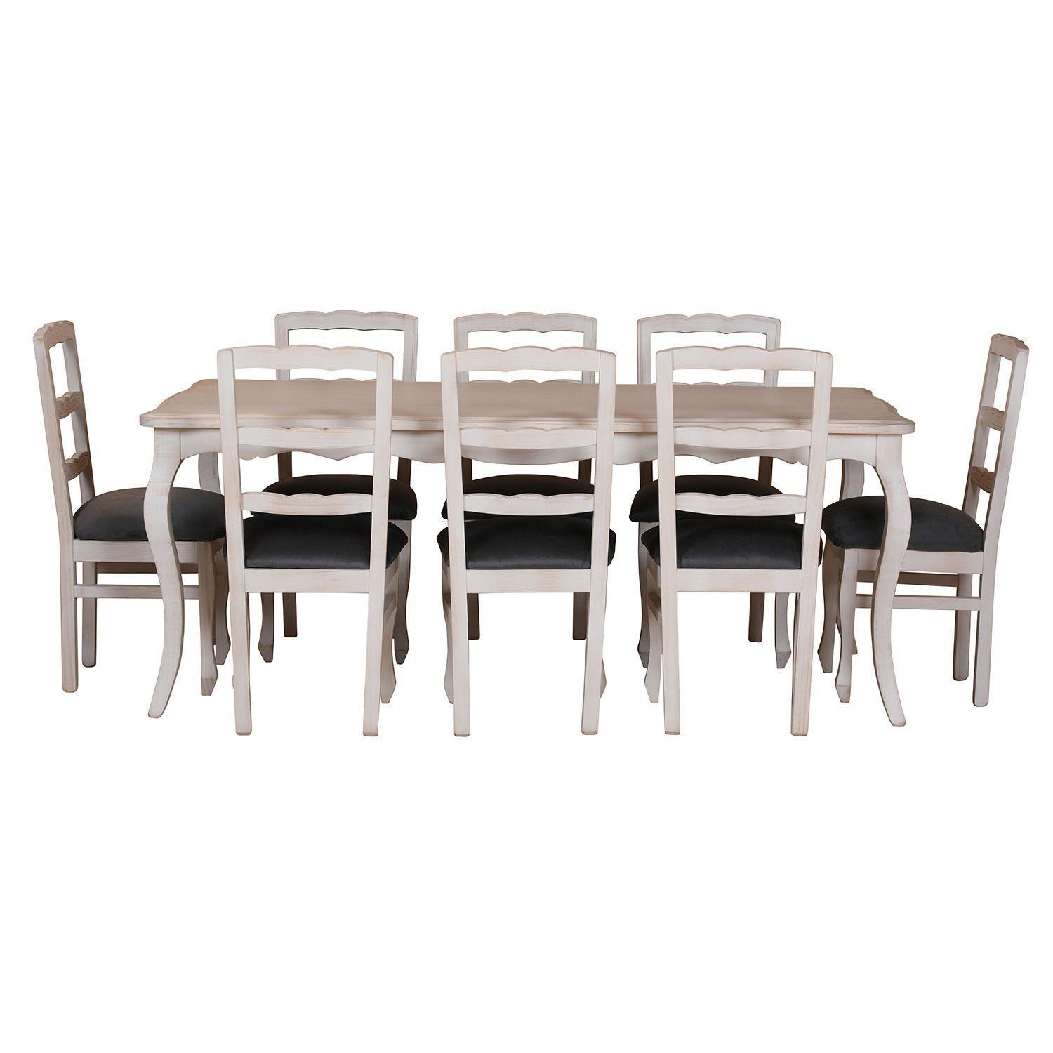 Comedor Normando 100x200 - 8 sillas Gris-3