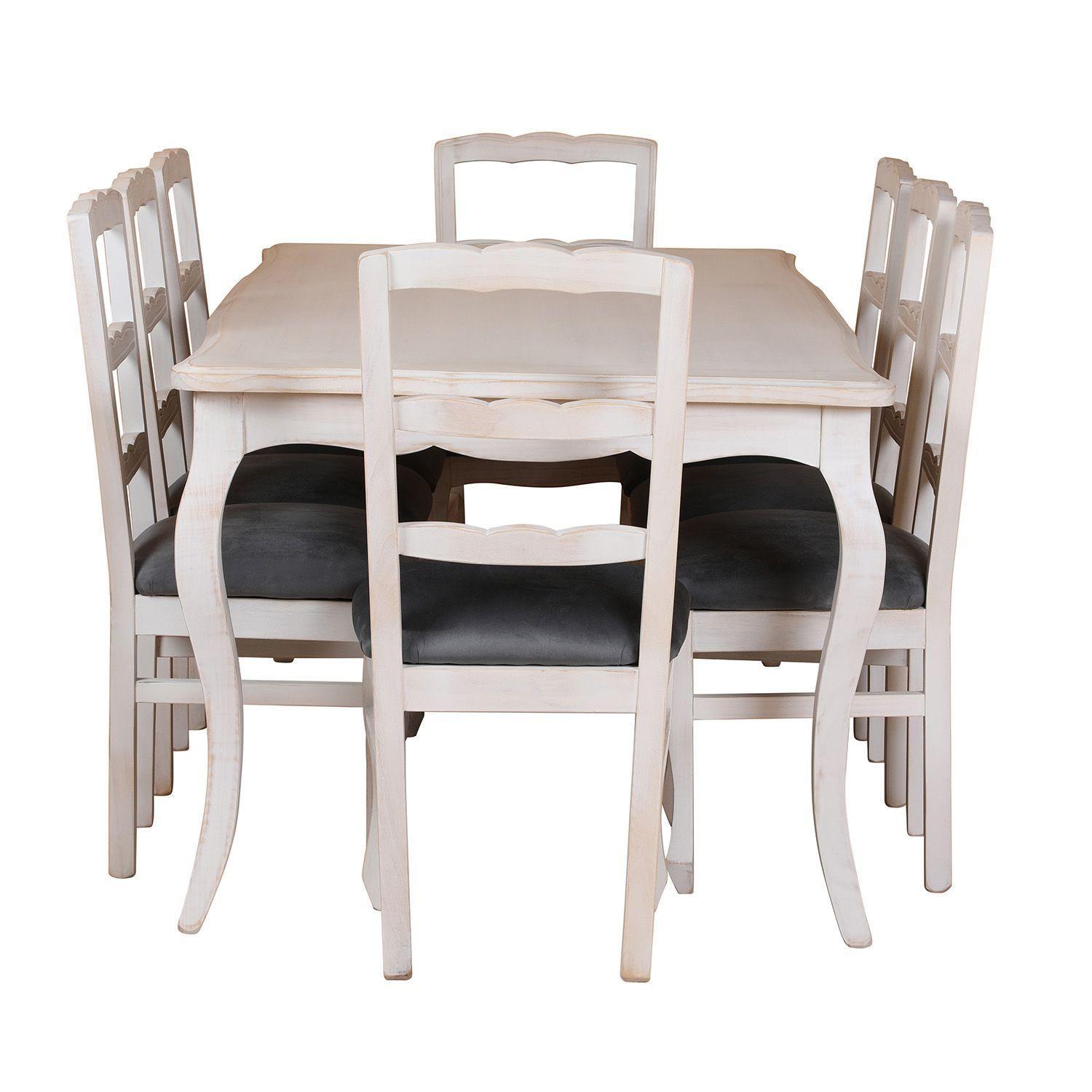 Comedor Normando 100x200 - 8 sillas Gris-2