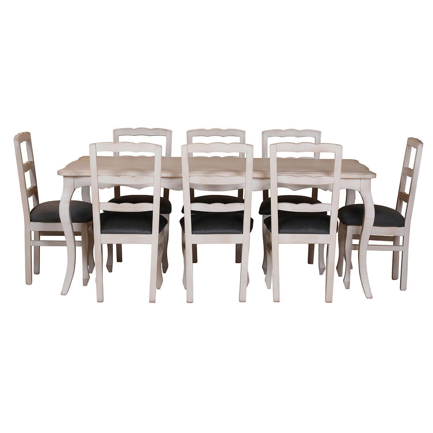 Comedor Normando 100x200 - 8 sillas Gris-3