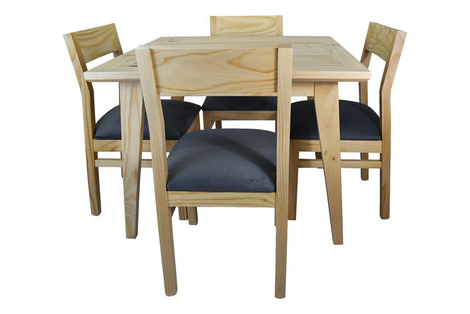 Comedor Vendetta 100x100 4 sillas gris-2