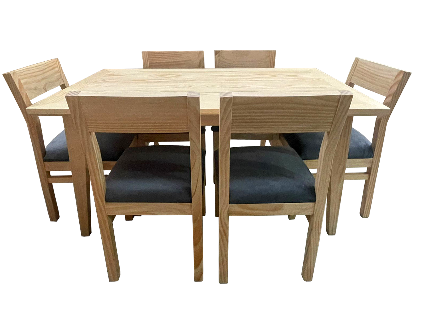 Comedor Vendetta 90x150 6 sillas gris-2