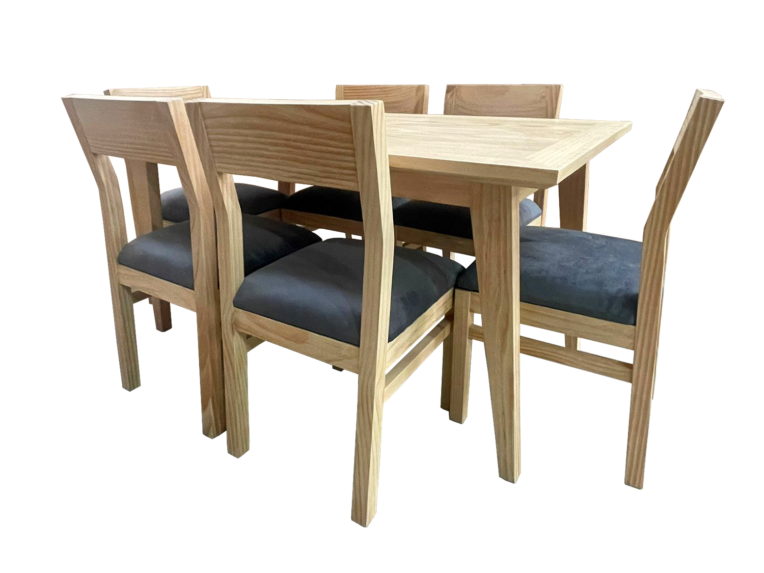 Comedor Vendetta 90x150 6 sillas gris-3