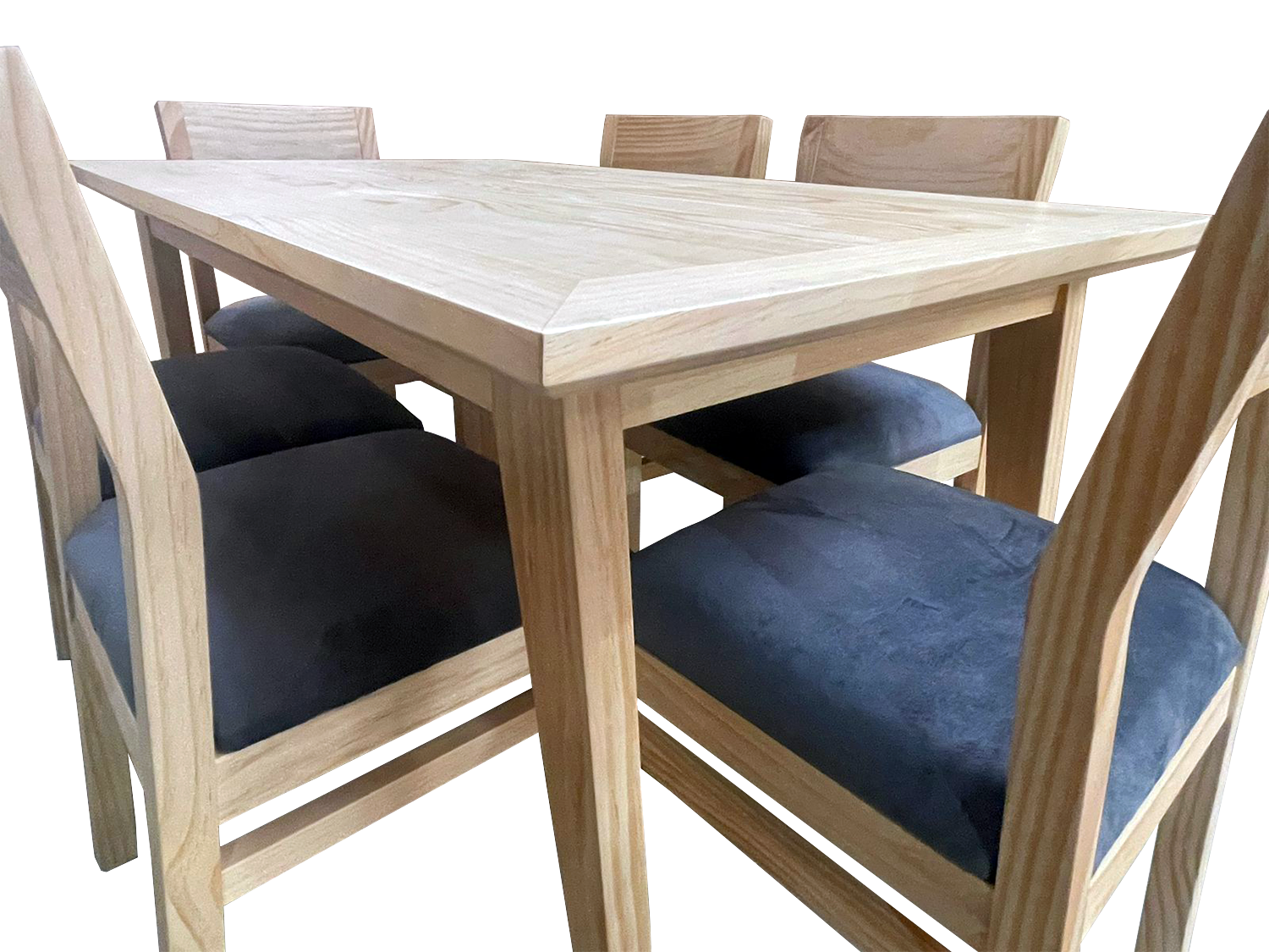 Comedor Vendetta 90x150 6 sillas gris-4