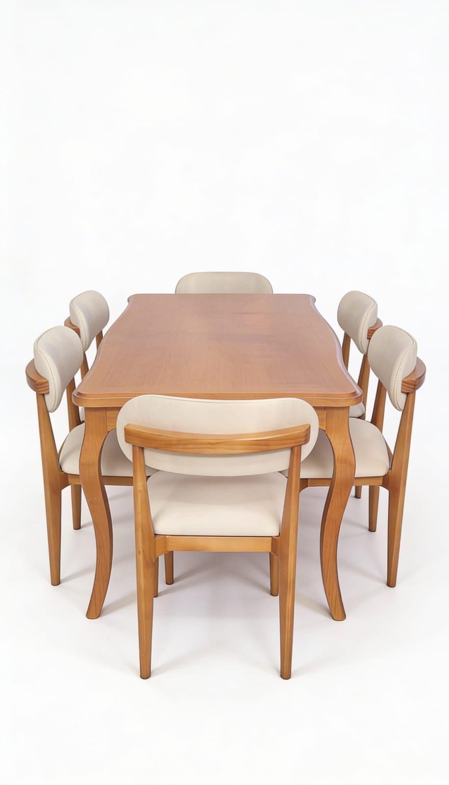 Comedor Monaco 100x200 8 sillas tapiz crudo-3