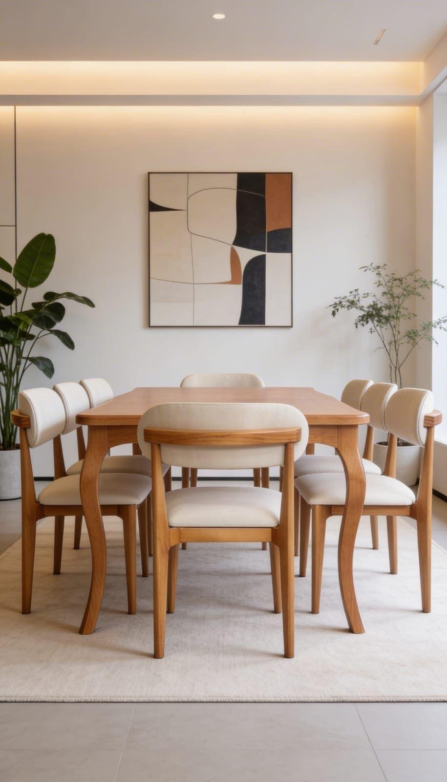 Comedor 8 Sillas Mónaco 100x200 tapiz crudo-1