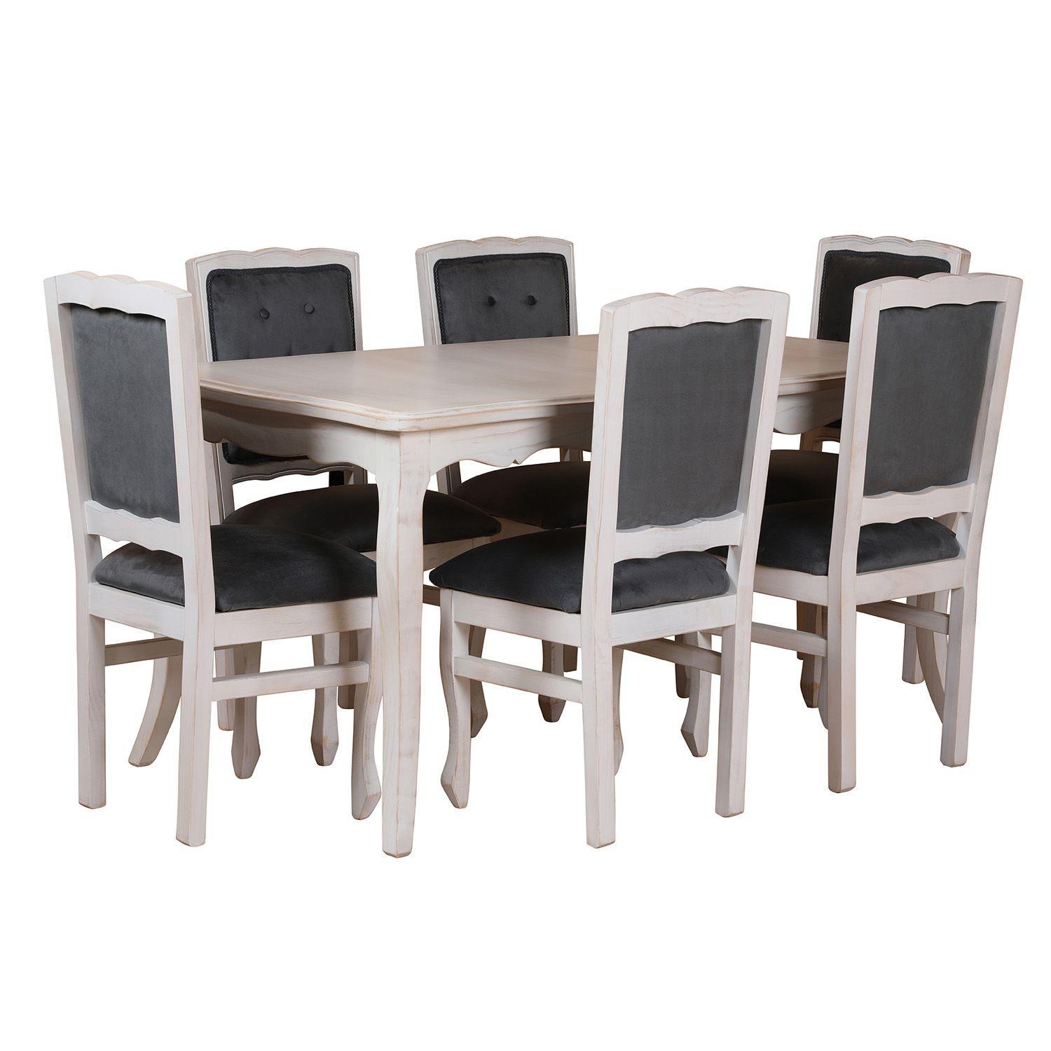 Comedor Normando 90x160 respaldo Tapizado Gris-4