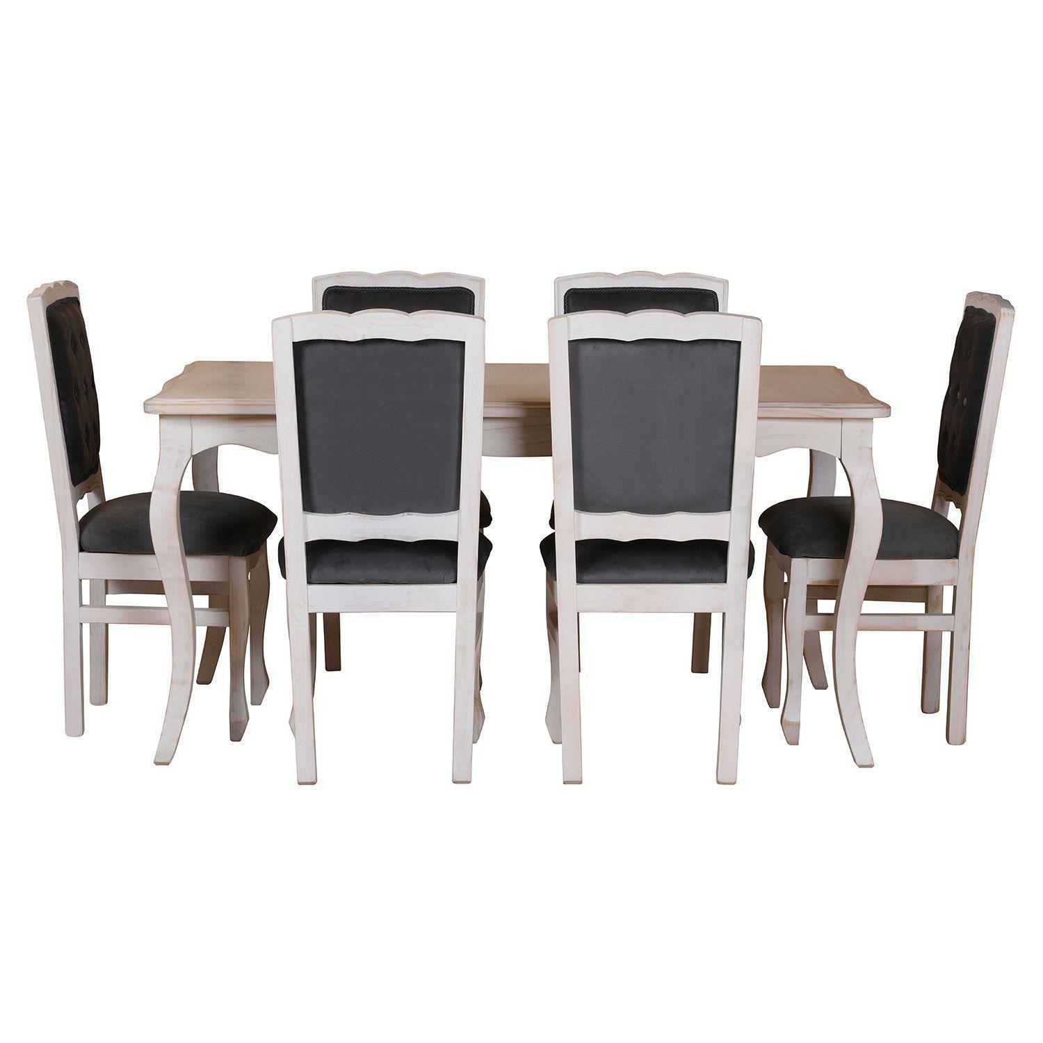 Comedor Normando 90x160 respaldo Tapizado Gris-1