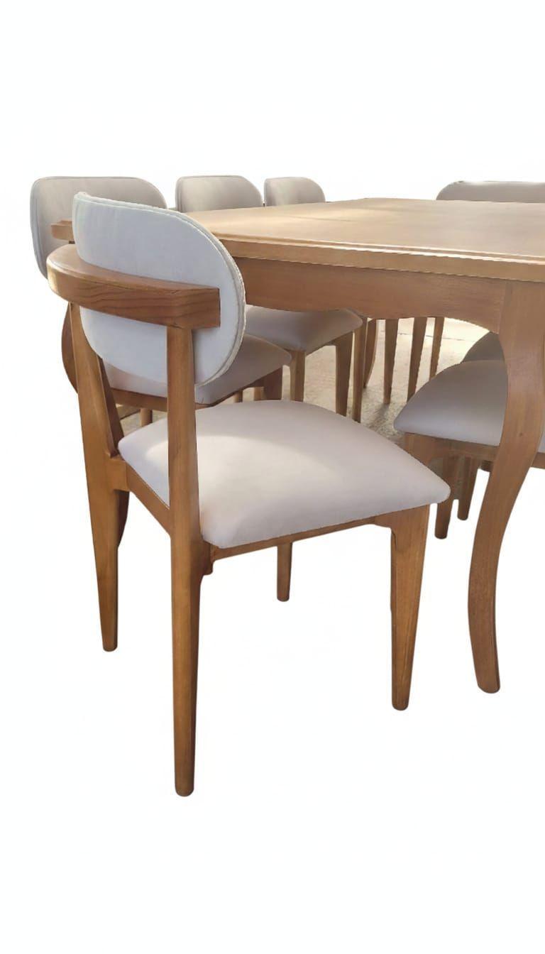 Comedor Mónaco 90x160 6 Sillas tapiz Crudo-8