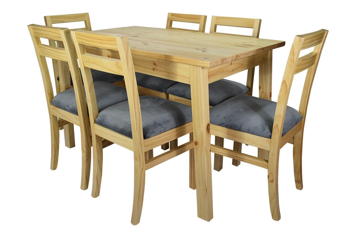 Comedor Castilla 6 Sillas Tapiz Gris-3