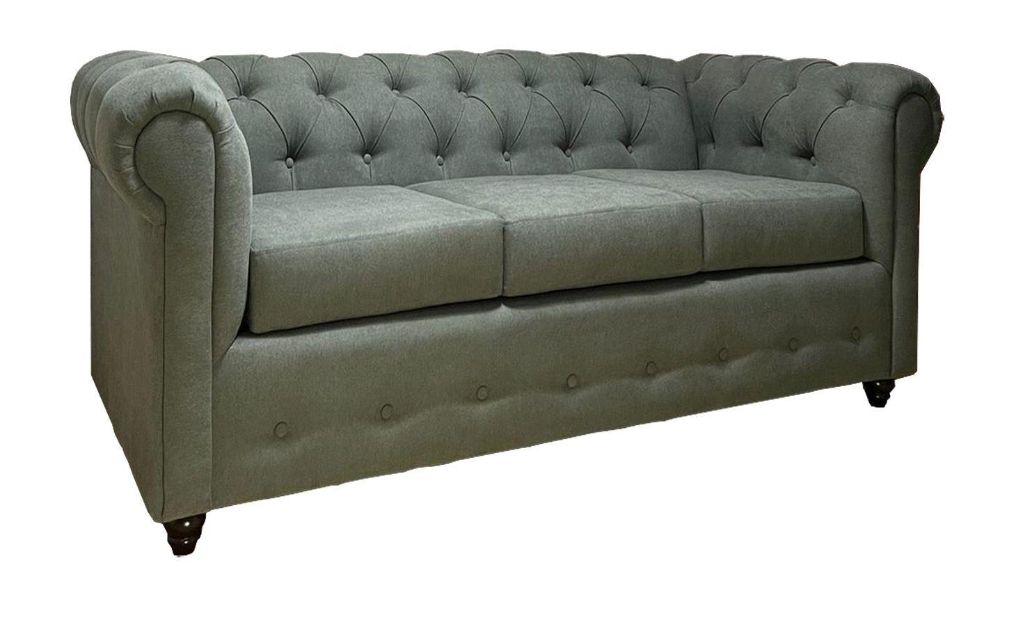 Sofa Chesterfield 200x90x75  Gris-2