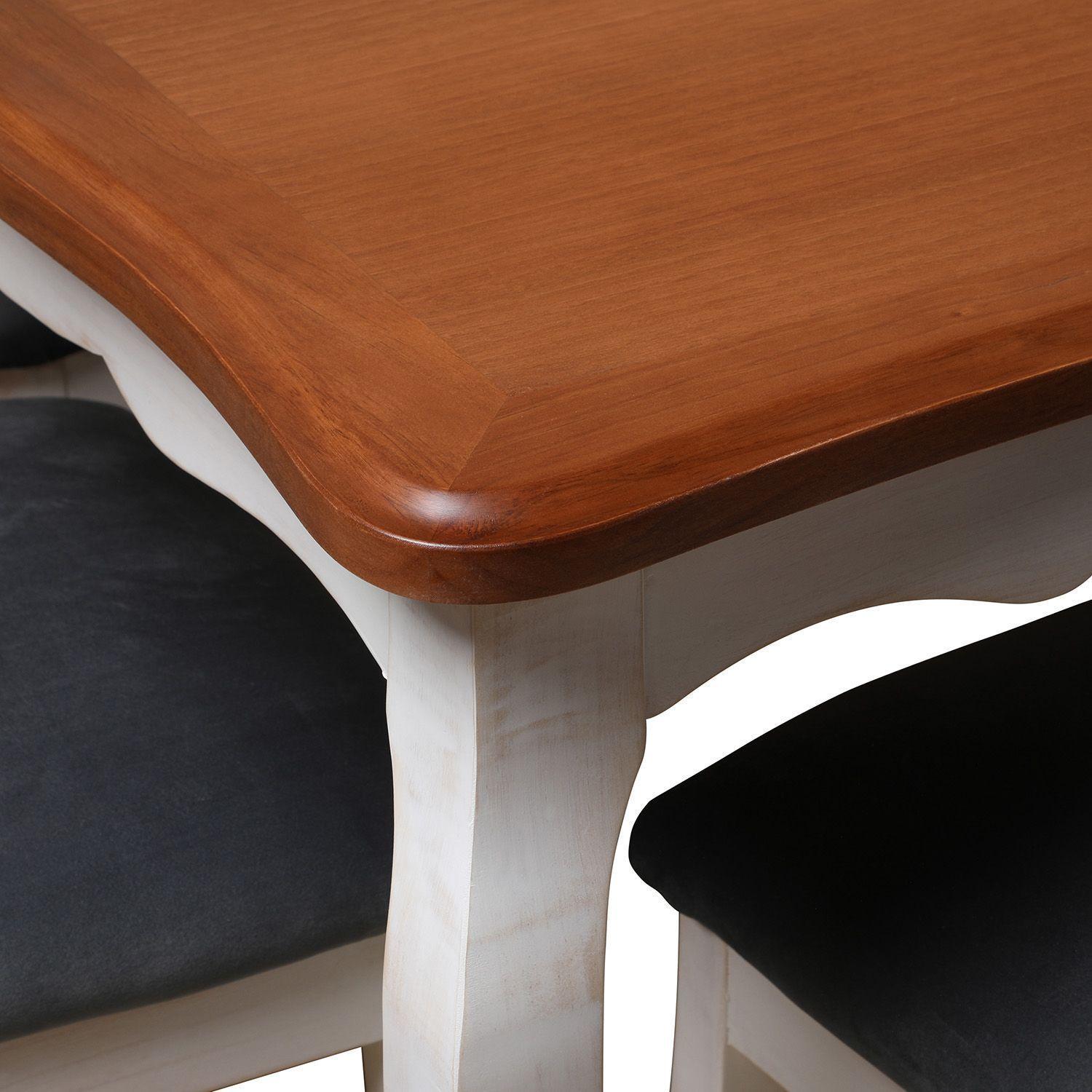 Comedor 8 sillas Normando miel 100x200 tapizado Gris-4