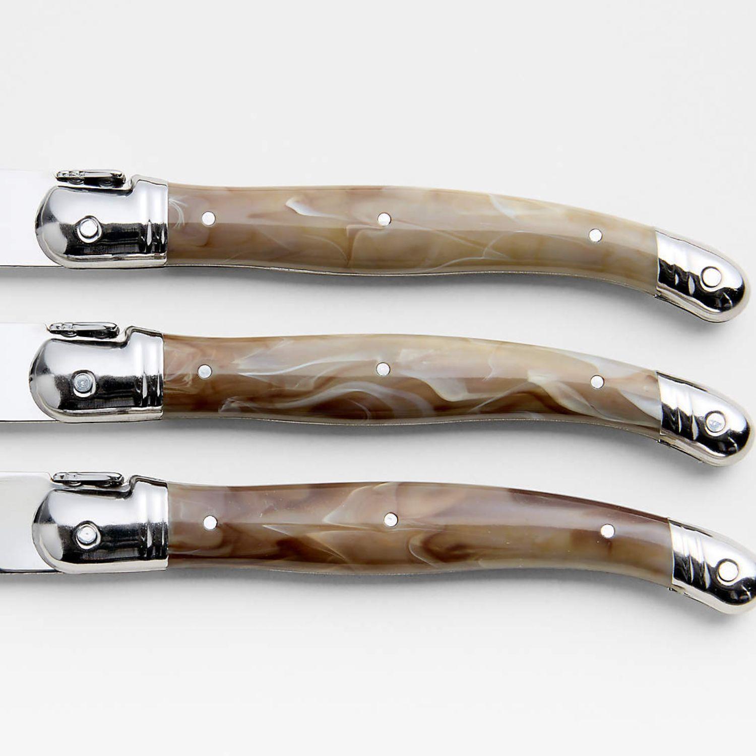 Bloque 6 Cuchillos Dark Horn Laguiole Jean Dubost-2