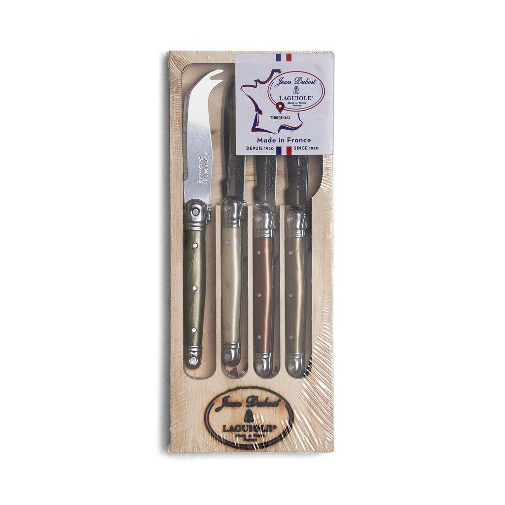 Set 4 mini cuchillos queso mineral Laguiole Jean Dubost-0