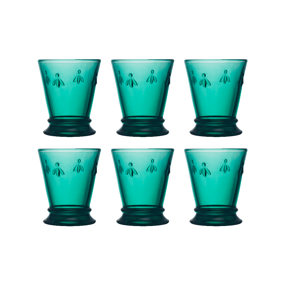SET 6 VASOS ABEJA ESMERALDA 260ML-4